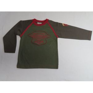 Trui - T-Shirt met lange mouwen - Jongens - Kaki /bruin -Adventure - 2 jaar 92