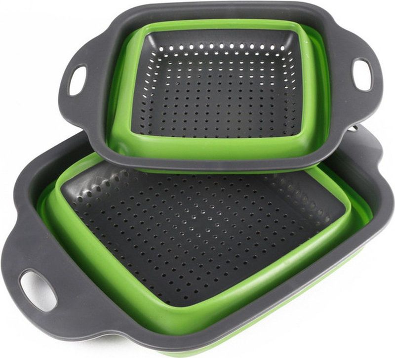 2x stuks benson keuken vergiet/zeef set 2-delig kunststof