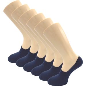 Invisible Sneakersokken - Marineblauw - Set van 6 Paar - Siliconen Hiel