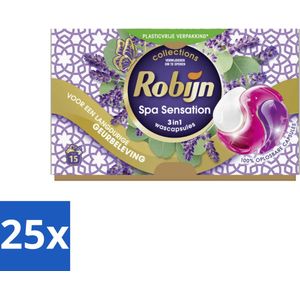 25 x Robijn - 3-in-1 Spa Sensation - Wascapsules - 15 Wasbeurten - 3-in-1 Wascapsules - Gekleurde Was - Geur - Kleurbehoud - Wasresultaten