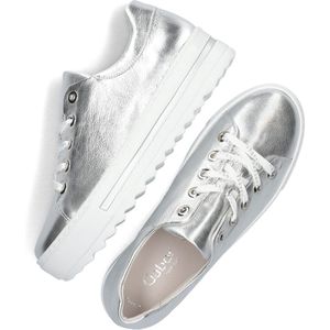 Gabor 496 Lage sneakers - Leren Sneaker - Dames - Zilver - Maat 35,5