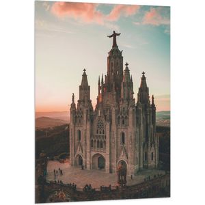 Vlag - Temple of the Sacred Heart of Jesus, Barcelona, Spanje - 80x120 cm Foto op Polyester Vlag