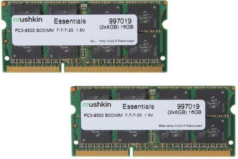 Mushkin - Essentials - RAM Geheugen - 16 GB - 1066 MHz - SO-DIMM