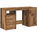 vidaXL - Bureau met Kast - Oud Hout - Bewerkt Hout