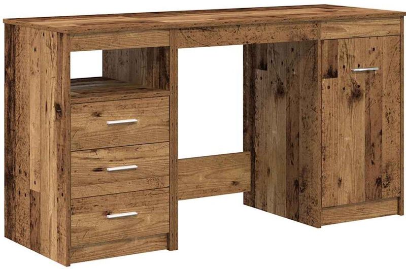 vidaXL - Bureau met Kast - Oud Hout - Bewerkt Hout