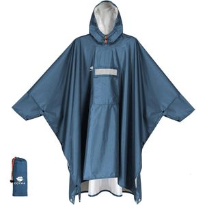 Lichte waterdichte ripstop regenjas poncho herbruikbaar ademend met capuchon - opvouwbare beschermhoes - ideaal voor buiten camping wandelen fissen