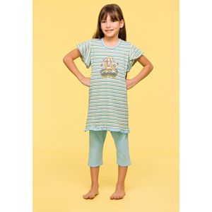Woody Meisjes-Dames Pyjama multicolor streep - maat 104/4J