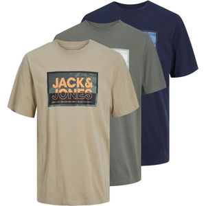 JACK&JONES PLUS JCOLOGAN TEE SS CREWNECK SS24 3PK MP PLS Heren T-shirt - Maat EU2XL US1L