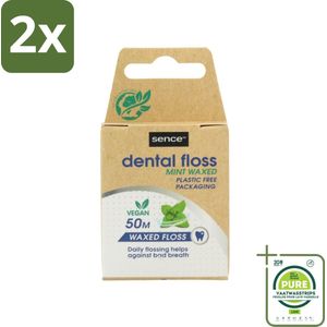 Sence - Fresh Mint - Flosdraad - Verfrissend - 50 meter - Voordeelverpakking - 2 stuks - Tandenfloss - Mondhygiëne