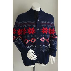 McGregor Winterse trui - Blauw/Rood/Wit - Maat XXL