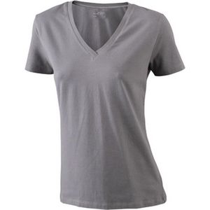 James and Nicholson Dames/dames Rekken V-hals Tee (Houtskool)