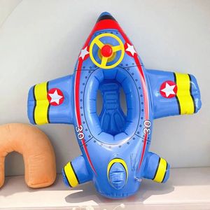 Opblaasbaar Speelgoed - Voertuig - Vliegtuig - Bootje - BLAUW - Opblaasbare Vliegtuig met stuur en toeter - Waterspeelgoed - Zwembadspeelgoed - Peuter Speelgoed - Zwemband - Intex