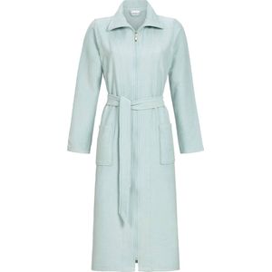 Aquagroene badstof dames badjas ritssluiting - Groen - Maat - 48