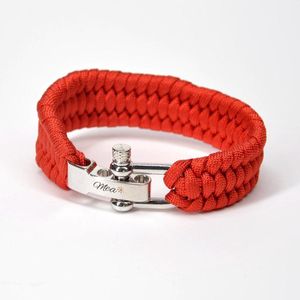 Survival paracord armband rood