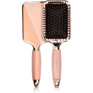 Paddle Brush voor Pluizend Haar - Haarborstel tegen Kroes - Ontklit en Stylet Voor Alle Haartypes - Roségoud