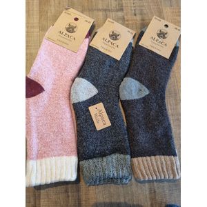 3 Paar - Alpaca Wollen Sokken - Maat 38-42 - Wintersokken - Huissokken - Wandelsokken - Vrijetijdsokken