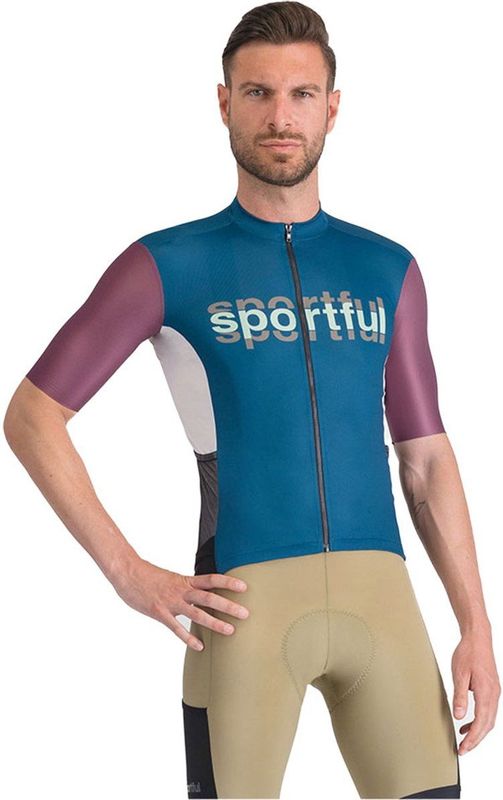 Sportful - Supergiara Logo - Korte Mouw Wielertrui - Blauw