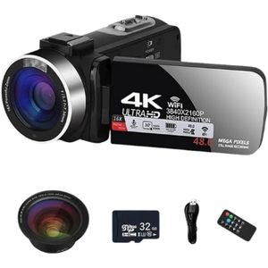 4K Vlogcamera - Wifi - Nachtzicht – Ultra HD Video – 16x Zoom – Touchscreen – Ideaal voor YouTube - Live Streaming - Reizen