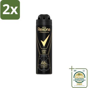 Rexona Men - Sport Cool - Deodorant Spray - Anti Transpirant - 150 ml - Voordeelverpakking - 2 stuks - Sportieve man - Deodorant spray