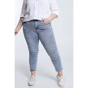 Paprika Slim 7/8-jeans met parels