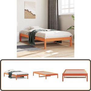 vidaXL Slaapbank zonder matras 90x200 cm massief grenenhout wasbruin