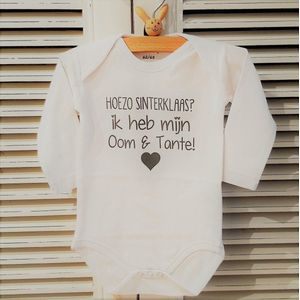 Romper Sinterklaas - Wit - Maat 50/56 Baby Tekst kleding babypakje cadeau kraamcadeau geboorte zwangerschap aankondiging