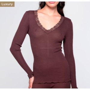 Oscalito, hemdje LM wol/zijde, bordeaux, L