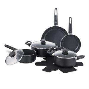 Brabantia Cooking Pleasure set - 7- delig - Inductie - Keramische anti aanbaklaag - 100% PFAS vrij - Zwart