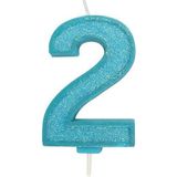 Sparkle Blue Numeral Candle 2