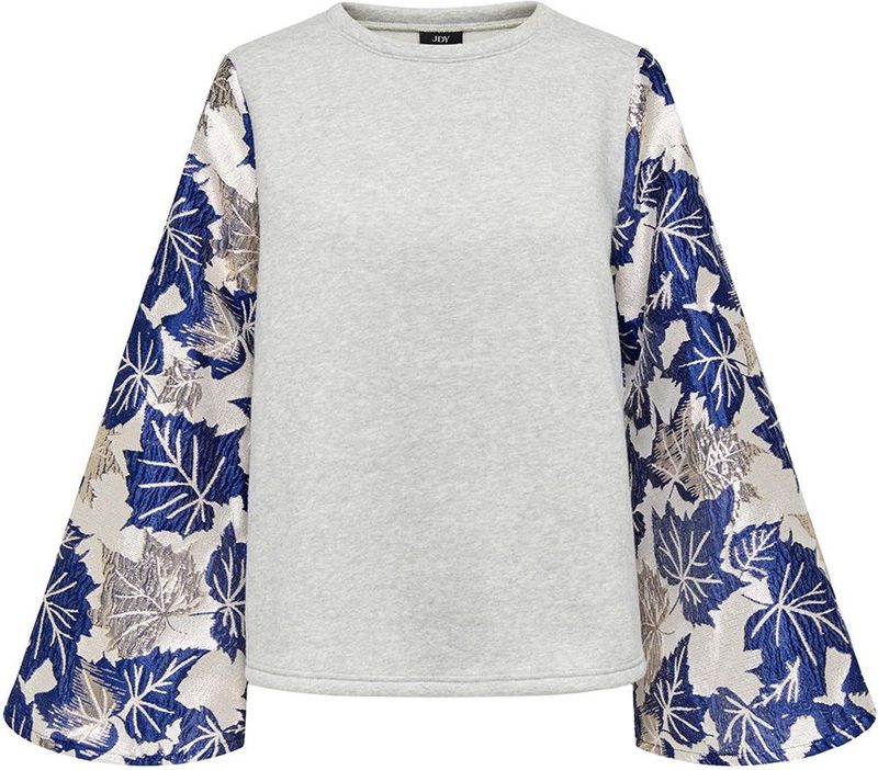 Jacqueline de Yong Trui Jdyviolet Jaquard Top Wvn Exp 15377575 Light Grey Melange/dark Blue Dames Maat - XS