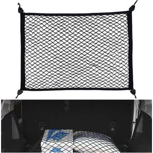 Bagagenet voor auto - 80 x 100 cm, uitrekbaar tot 210 x 140 cm, ideaal voor kofferbak en autodak met 4 haken