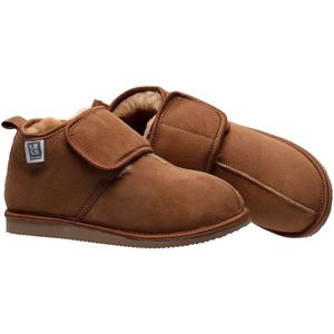 LuLu Schapenvacht Sloffen met Klittenband Sluiting en Profielzool – Warme, comfortabele Pantoffels - voor Dames en Heren - Maat 37