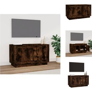 vidaXL Tv-meubel Trendy Gerookt Eiken - 80x35x45 cm - Opbergvakken - Stevig Blad - Praktische Deuren - Kast