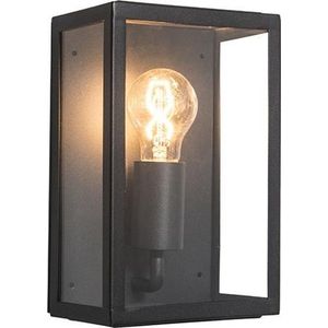 QAZQA rotterdam - Landelijke Wandlamp voor buiten - 1 lichts - D 100 mm - Zwart - Buitenverlichting