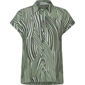 CECIL Printed Shirt Collar Blouse Dames Blouse - cool khaki - Maat S