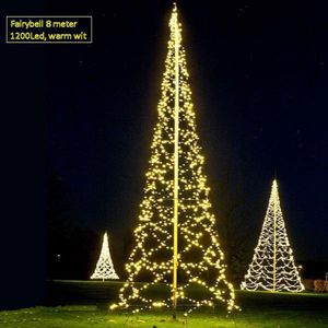 Fairybell Vlaggenmast Kerstverlichting - 6 meter - Warm wit - 600 LEDs