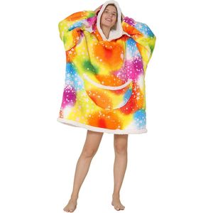 Inovra ® Oversized Blanket Hoodie, Sherpa Fleece Draagbare Deken voor Unisex, Volwassenen, Vrouwen, Mannen, Pluizig, Gigant, Comfortabele Deken met Capuchon