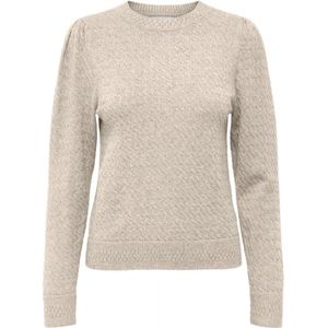 ONLY ONLKATIA LS PUFF O-NECK CC KNT Dames Trui - Whitecap Gray Melange