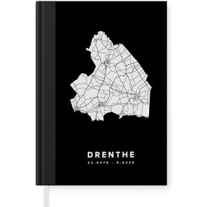 Notitieboek - Schrijfboek - Drenthe - Nederland - Wegenkaart - Notitieboekje klein - A5 formaat - Schrijfblok