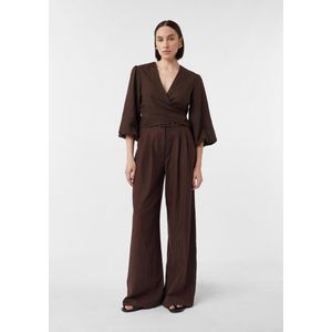 comma - Harembroek - Luxe Linnenmix - Hoge Taille - Wijde Pijpen