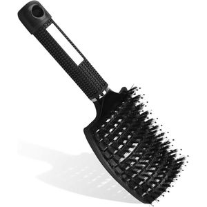 Zachte Zwijnenhaar Peddelborstel - Ontwarren - Voor Krullend Haar