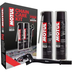 Motul Chain Care Kit Motor Ketting Onderhouds Kit - C1 & C2 met gratis Kettingborstel