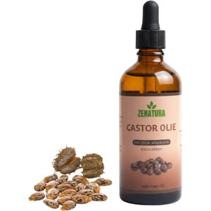 Zenatura® Castor Olie - 100ml - 100% Biologisch - Castor Olie Koudgeperst - Wonderolie als Haarolie, Huidolie en Wimperserum