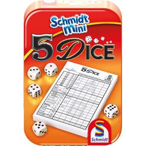 999 Games Schmidt 5 Dice dobbelspel in blik