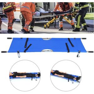 Opvouwbare nooddrager van staal - Draagtas hoofddrager 150 kg met wiel - Eerstehulp Onderwijsuitrusting Patiëntenbeweger (blauw)