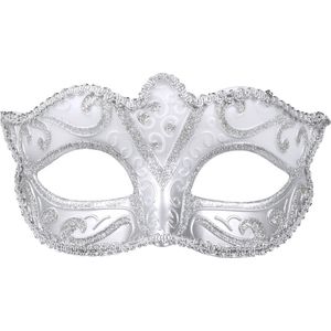 Boland - Oogmasker Venice felina zilver Zilver - Volwassenen - Showgirl - Glamour - Carnaval accessoire - Venetiaans masker