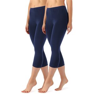 Merry Style MS-MS10-144-LE-2Pack Dames 3/4 Leggings 2Pack - Sport - Vrijetijdsbroek - Capri - Viscose - Sporbroek - Yogabroek - Marine/Marine - XS