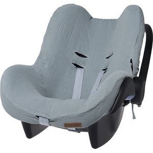Baby's Only Baby autostoelhoes 0+ Breeze - Hoes voor autostoel groep 0+ - Geschikt voor Maxi-Cosi - Stonegreen - 100% katoen - Geschikt voor 3-puntsgordel