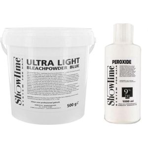 [Combo] Showtime Ultralight Blondeerpoeder (500gram) + Showtime Oxidant Creme Peroxide 9% - (1000ml)