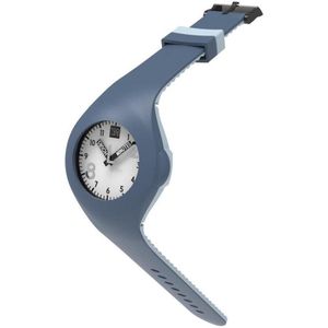 TOO LATE - siliconen horloge - MASH UP BICOLOR - Ø 40 mm - BLUE JEANS LIGHT BLUE